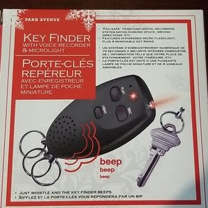 Key finder with voice recorder & microlight silver